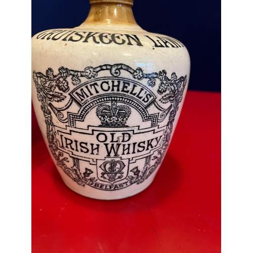 573 - Alexander Pope & Co Waterford Earthenware Jar and Mitchells Belfast Whiskey Flagon (as found)