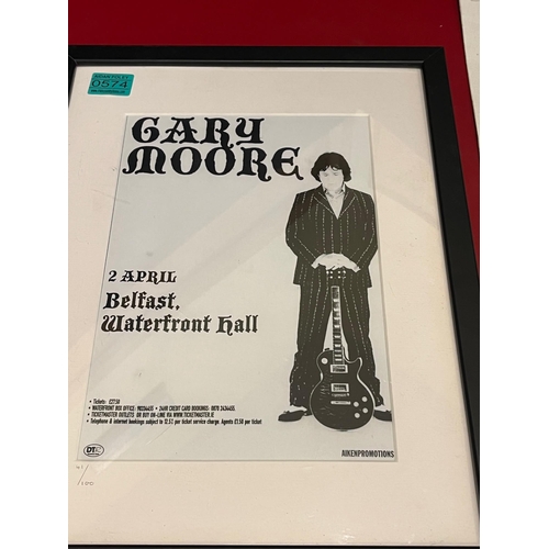 574 - Gary Moore Belfast Waterfront Hall and a 1989 Lamb's Navy Run Calendar