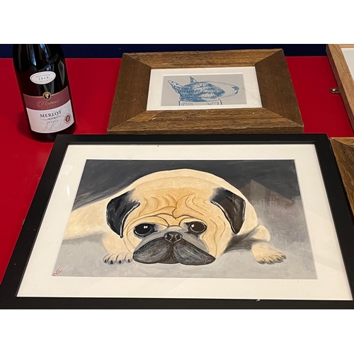 577 - Four Dog Pictures (Largest 51 cm W x 43 cm H)