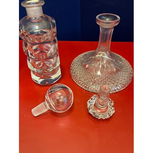 580 - Irish Ships Decanter and a Swedish Circular Decanter