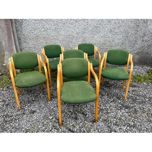 593 - Set of Six Retro Design Chairs (Stackable)