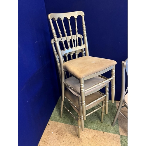 596 - Set of Three Stacking Chairs and Two Stacking Chairs