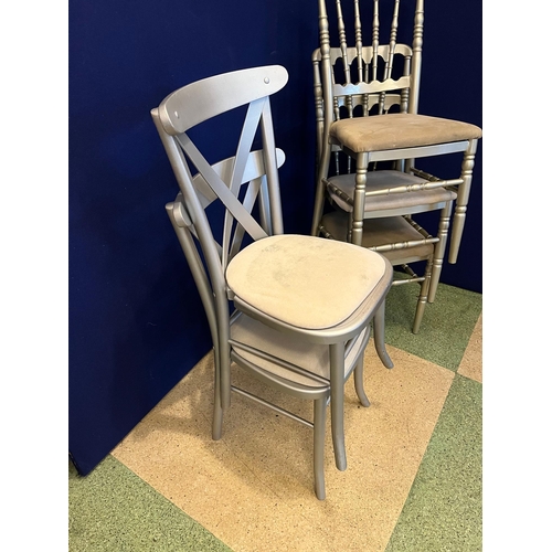 596 - Set of Three Stacking Chairs and Two Stacking Chairs