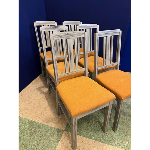 597 - Set of  Six Scrumbled Finish Art Deco Design Chairs (96 cm H)