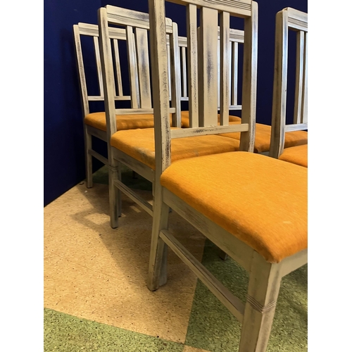 597 - Set of  Six Scrumbled Finish Art Deco Design Chairs (96 cm H)