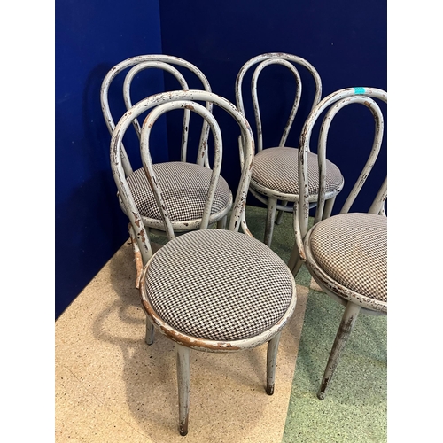 598 - Set of Four Scrumbled Bentwood Chairs, Variation on Condition (90 cm H)