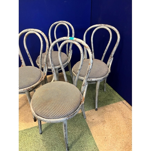 598 - Set of Four Scrumbled Bentwood Chairs, Variation on Condition (90 cm H)