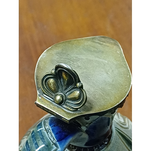 57 - Doulton Lambeth Pottery Ewer with Hallmarked Solid Silver Lid