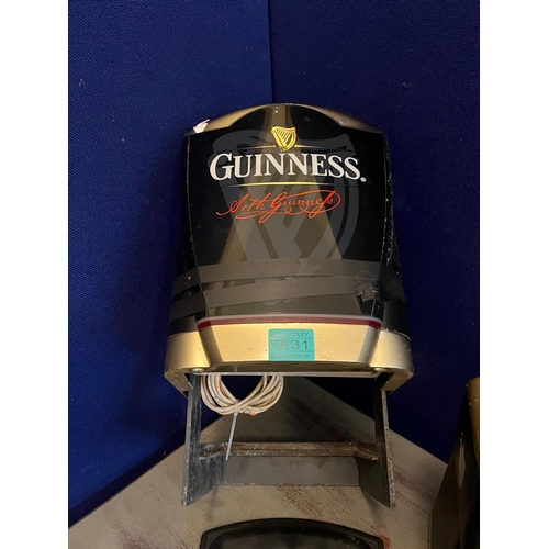 631 - As New, Guinness Bar Light and Two Guinness Tap Fronts