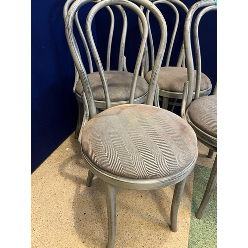 651 - Set of Four Scrumbled Bentwood Chairs, Variation on Condition (90 cm H)