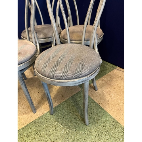 651 - Set of Four Scrumbled Bentwood Chairs, Variation on Condition (90 cm H)