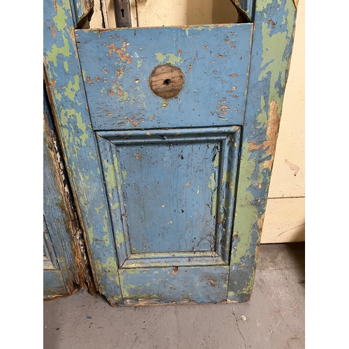 662 - Pair of Antique Doors, Arched Top with Recessed Panel Below (57 cm W x 227 cm H)