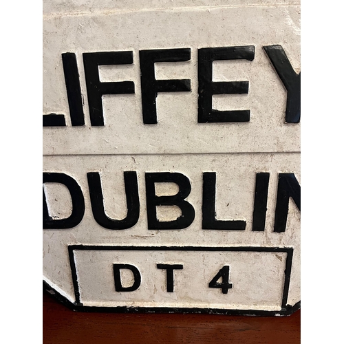 676 - Rare River Liffey Octagonal Shaped Metal Sign (60cm W x 60 cm H)