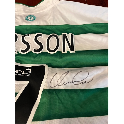 699 - Celtic Jersey Signed By Henrik Larsson