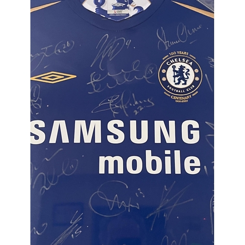 701 - Chelsea 2005/2006 Jersey Signed By the Team (69cm W x 80 cm H)