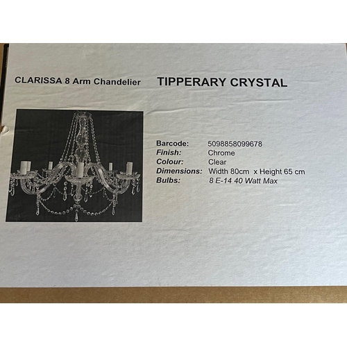 723 - Tipperary Crystal, Unused Clarissa Eight Arm Chandelier (80 cm W x 65 cm H)