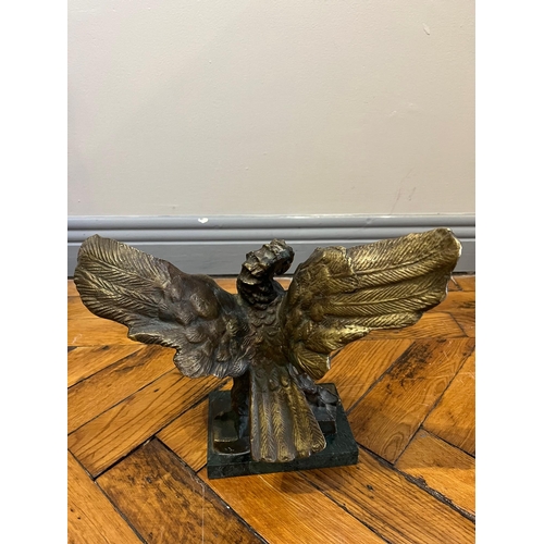 734 - Bronze Figure of an Eagle with Prey (28 cm W x 27 cm H)