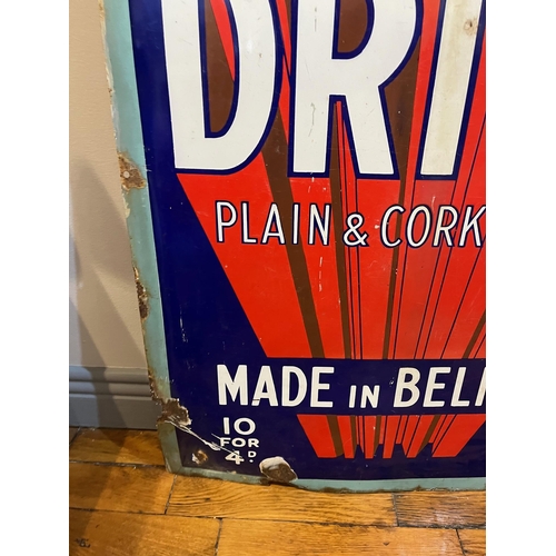 737 - Original Enamel Sign: Park Drive - Plain & Cork Tipped.   Made in Belfast (60 cm W x 91 cm H)