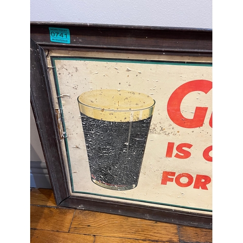 741 - Original Paper Framed Pictural Guinness Advert: Guinness Is Good For You, Original Guinness Label (9... 