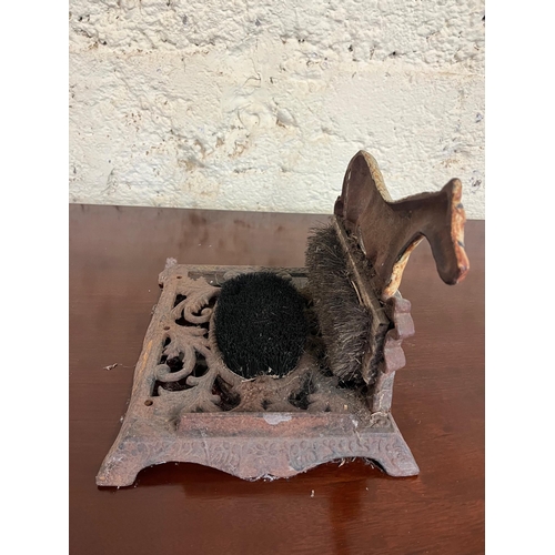 749 - Unusual 19th Century Boot Cleaner with Horse Design