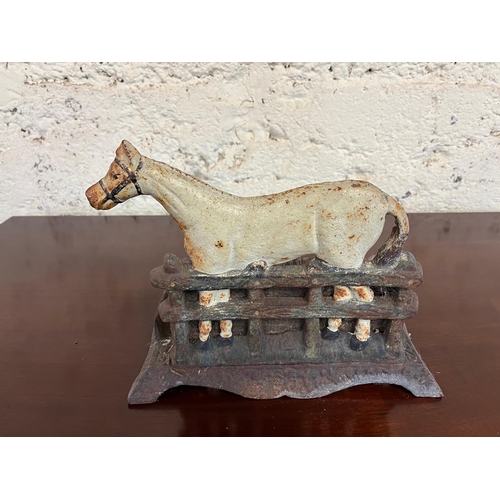 749 - Unusual 19th Century Boot Cleaner with Horse Design