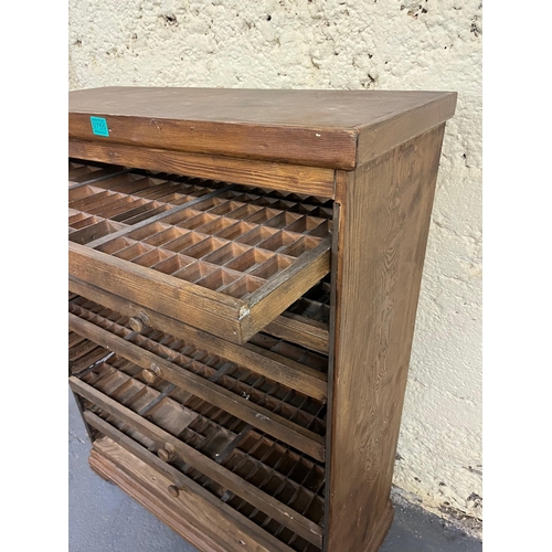 755 - Pine Specimen Cabinet with Pullout Slides