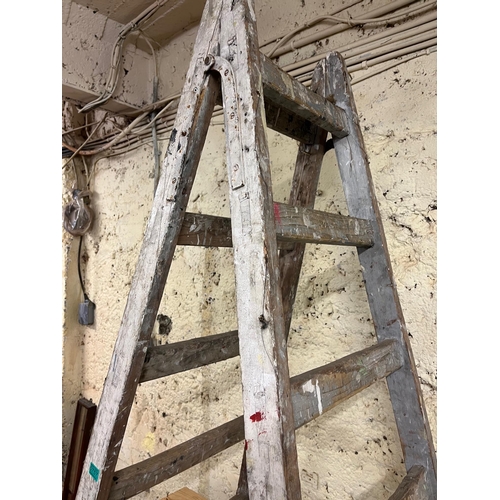 757 - Vintage A Framed Step Ladder