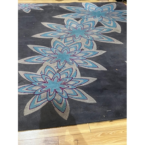 415 - Irish Made Centre Rug Decorated with Flowers (335 cm W x 227 cm H)