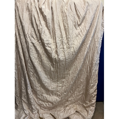 643 - Superb Quality  Silk Curtains Complete with Brass Tie Backs  (300 cm W x 275 cm H)