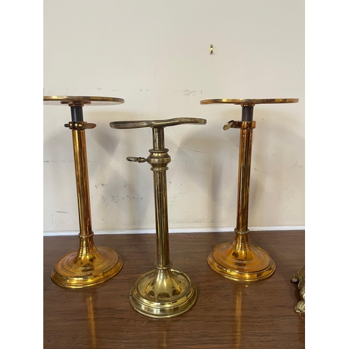 1 - Pair of Ecclesiastical Candle Sticks and Three Adjustable Brass Stands (Candle Sticks 42 cm H)