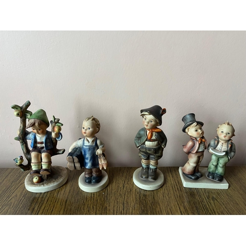11 - Set of Four Hummel Figures and Two Plastic Replicas (Tallest 15 cm H)