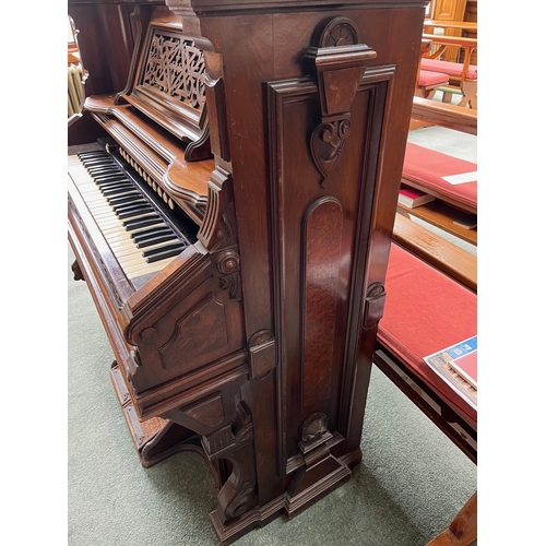 112 - Walnut Organ, Burdett Organ Company, Retailed by Piggott & Co Dublin (Working) (120 cm W x 125 cm H ... 