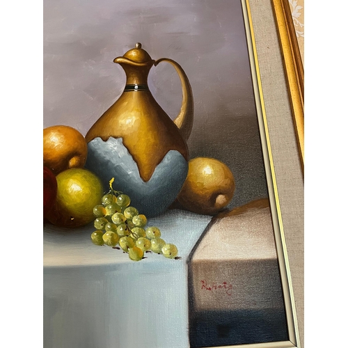 154 - Still Life of Fruit, Oil on Canvas (72 cm W x 61 cm H)