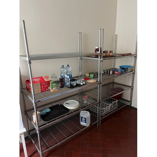 168 - Two Stainless Steel Refrigeration Shelving Units (120 cm W x 184 cm H x 60 cm D)