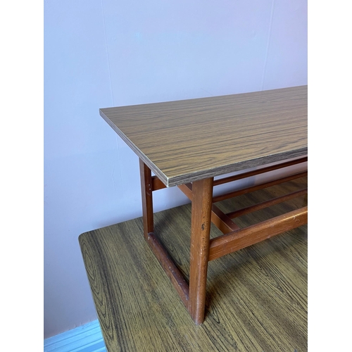 25 - Vintage Formica Top Table and Coffee Table (Largest 121 cm W x 73 cm H x 76 cm D)