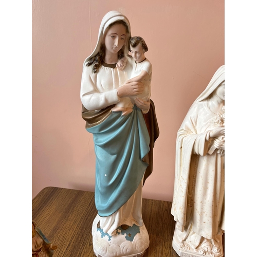 26 - Collection of Religious Statues including St. Therese and The Pieta (Tallest 52 cm H)