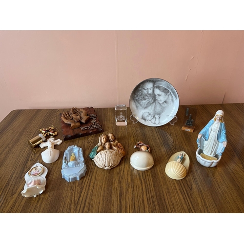 29 - Collection of Holy Water Fonts and Other Religious Items
