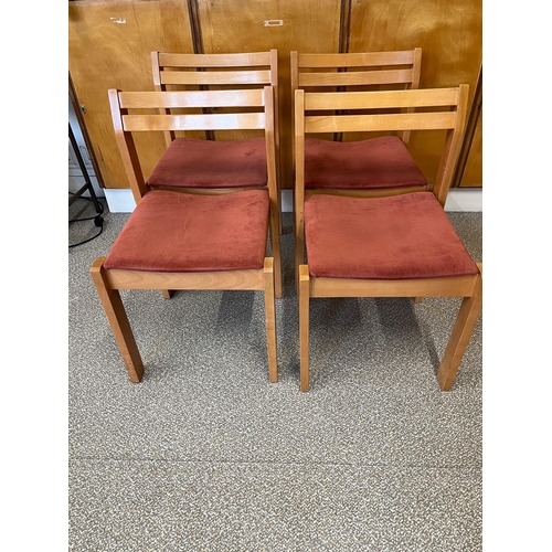 42 - Set of Four Dining Chairs with Upholstered Seats (75 cm H)