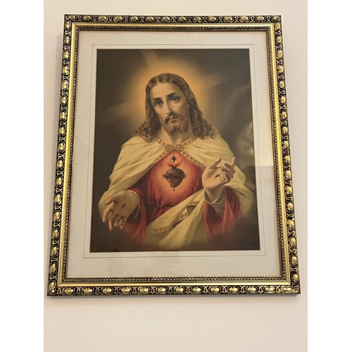 48 - Framed Print of The Sacred Heart (55 cm W x 68 cm H)