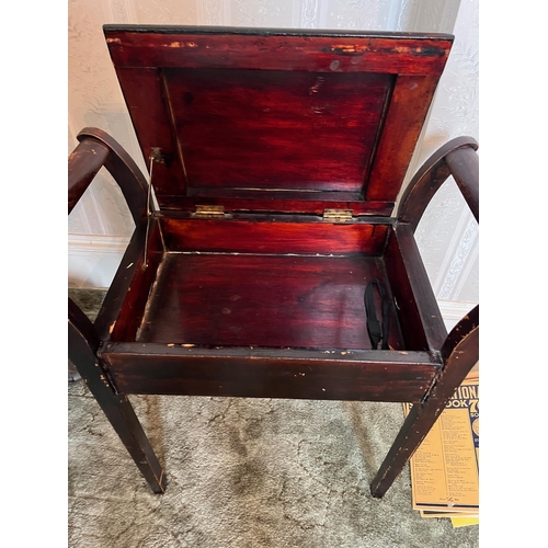 50 - Vintage Piano Stool with Opening Seat and a Collection of Song Books and Sheet Music (62 cm W x 62 c... 