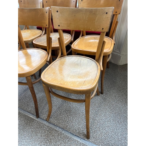7 - Set of Six Vintage Bentwood Chairs, Slight Variations (77 cm H)