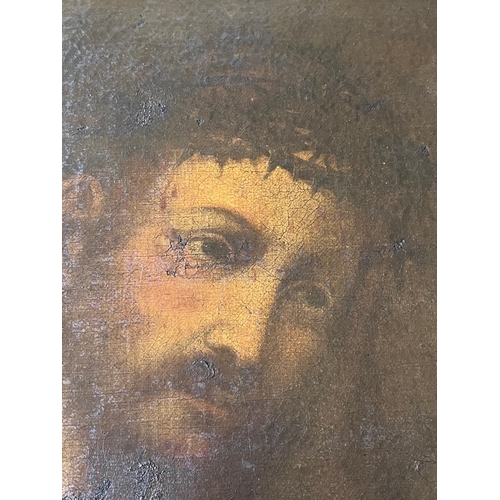 75 - Portrait of Christ with Thorns, Oil on Canvas in a Decorative Gilt Frame (48 cm W x 58 cm H)