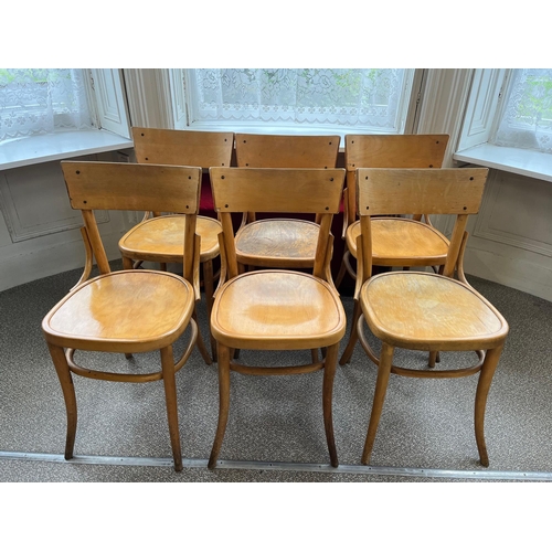 8 - Set of Eight Vintage Bentwood Chairs, Slight Variations (77 cm H)