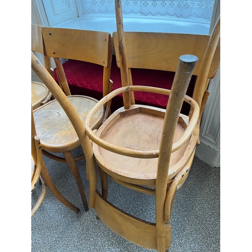 8 - Set of Eight Vintage Bentwood Chairs, Slight Variations (77 cm H)