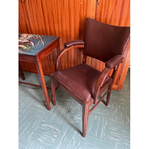 84 - High Stool, Chamber Table and Armchair (Stool 97 cm H)