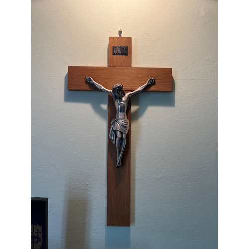88 - Three Crucifixes, One Wall Mounted (Tallest 70 cm H)