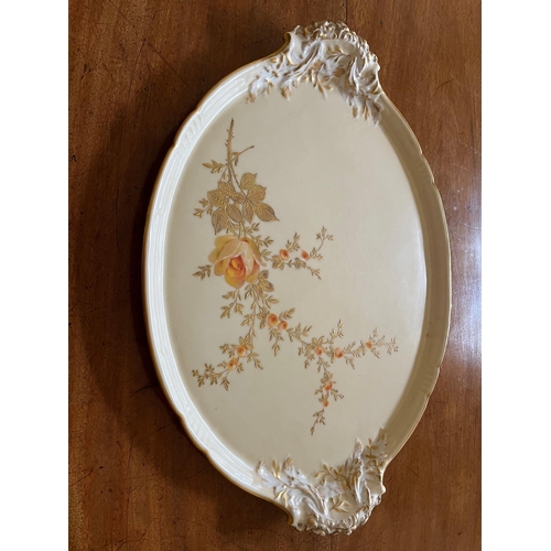 142 - Limoges Gilded and Painted Platter (48 cm W x 37 cm H)