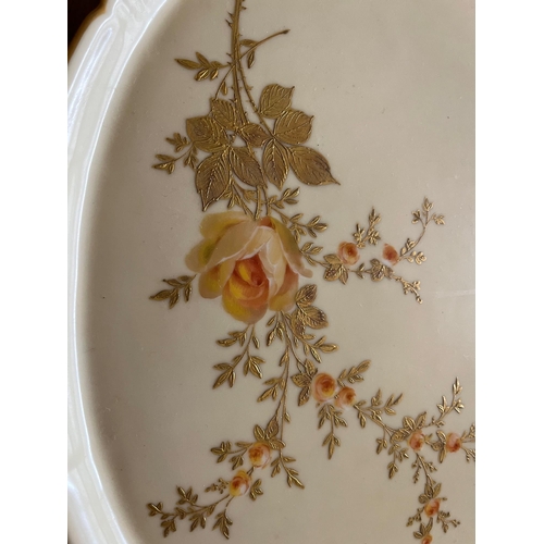 142 - Limoges Gilded and Painted Platter (48 cm W x 37 cm H)