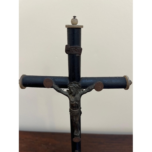 179 - Decorative Ebonised Crucifix (12 cm W x 26 cm H)