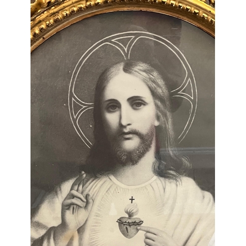 184 - Picture of Jesus in Florentine Frame (55 cm W x 65 cm H)